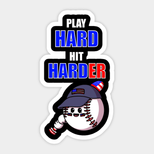 Play Hard Hit Harder Sticker